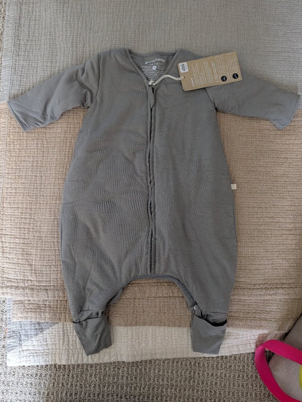 NWT Gunamuna Long Sleeve Footie Sleep Bag, Sage, 2.5 TOG, 6-12M
